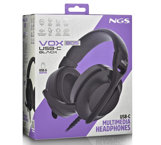 NGS VOX 805 Black Auriculares Estéreo Profesional - Imagen 2